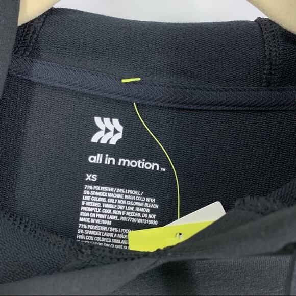 All In Motion XS Bell Sleeve Pullover Hoodie Black Athleisure Yoga Gym - Picture 4 of 8